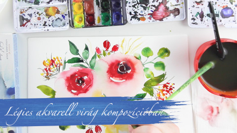 Légies Akvarell Virágok Kompozíciókban